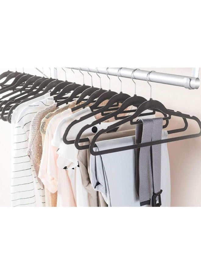 D'HOME 100-Pcs Non-Slip Velvet Suit Hangers - Ultra Thin Space Saving 360 Degree Swivel Hook Strong and Durable Clothes Hangers Hold Up-to 10 Lbs, for Coats, Jackets, Pants, Dress Clothes (100, Grey)  - Image 5