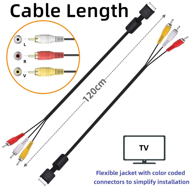 eWINNER TV RCA AV Audio Video Cable for Sony Playstation 1/2/3 - Image 2