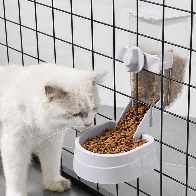 1PC Automatic Dog Cat Food Container Pet Food Feeder Hanging Pet Bowl (Gray) - Image 4