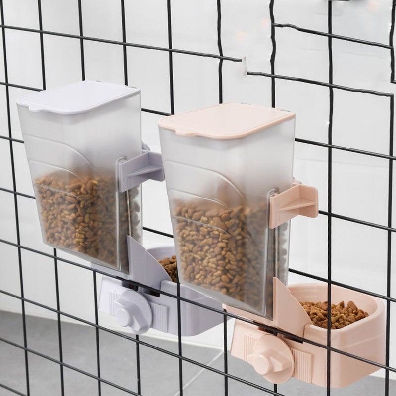 1PC Automatic Dog Cat Food Container Pet Food Feeder Hanging Pet Bowl (Gray) - Image 3