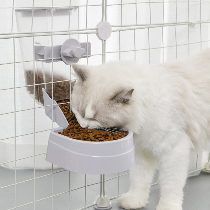 1PC Automatic Dog Cat Food Container Pet Food Feeder Hanging Pet Bowl (Gray) - Image 2