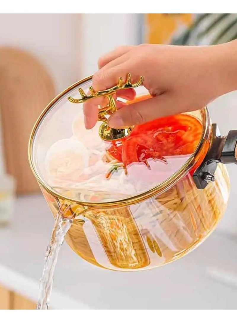 Amber Pyrex Casserole with Deer Lid & Wooden Handle – Rose Design – 1.8L Capacity - Image 5