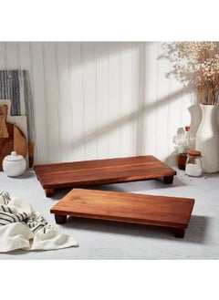 Aden Home Wooden Presentation Stand, 2-Piece Presentation Board, Luxury Cutting Board, Walnut Color AKT01 