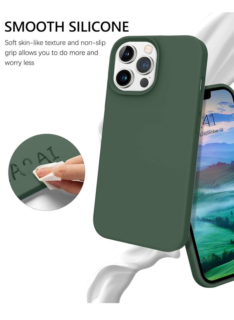 BORTONY iPhone 15 Pro Case Liquid Silicone Anti Scratch Anti Fingerprint Soft Silky Touch Shockproof Protective Cover for Apple iPhone 15 Pro Green Color - Image 3