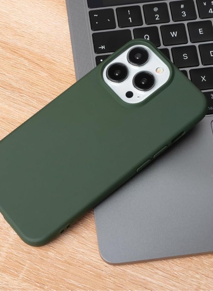 BORTONY iPhone 15 Pro Case Liquid Silicone Anti Scratch Anti Fingerprint Soft Silky Touch Shockproof Protective Cover for Apple iPhone 15 Pro Green Color - Image 4