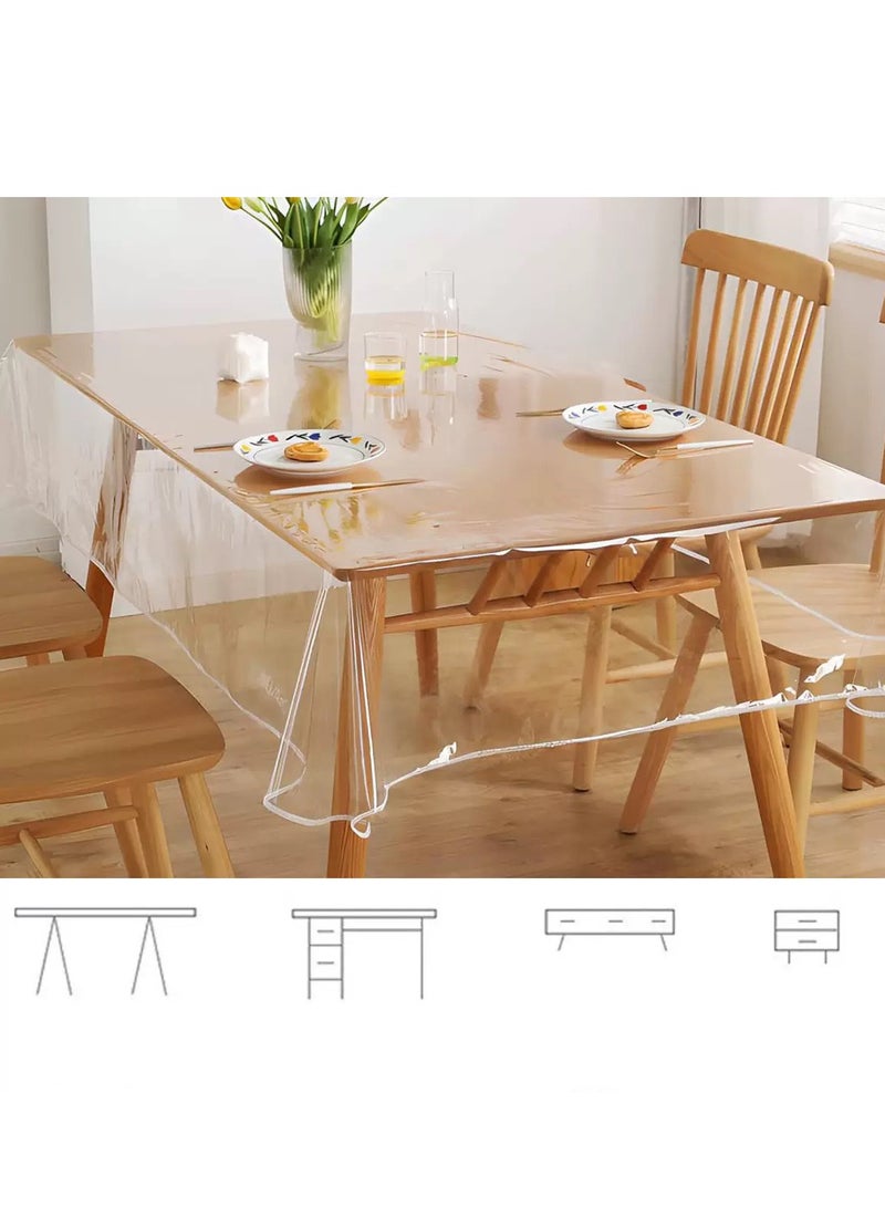 tablecloth|0.13mm transparent PVC waterproof and oil-proof dining table cloth coffee table cloth TV counter cloth 140cm*180cm - Image 4