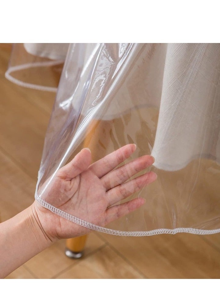 tablecloth|0.13mm transparent PVC waterproof and oil-proof dining table cloth coffee table cloth TV counter cloth 140cm*180cm - Image 2
