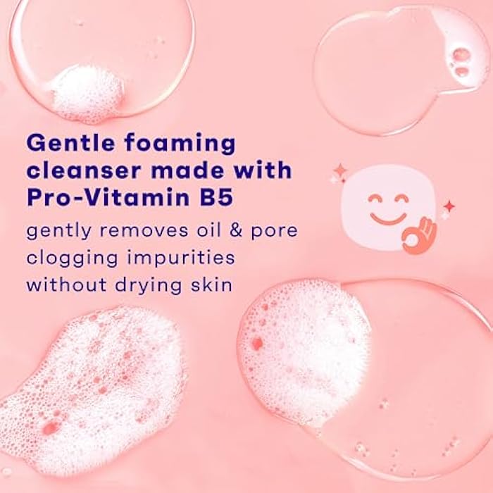 Clean & Clear Essentials Oil-Free Foaming Facial Cleanser, Daily Face Wash with Pro-Vitamin B5 Gently Removes Oil & Pore Clogging Impurities Without Drying Skin, Fragrance-Free, 8 fl. oz - Image 4