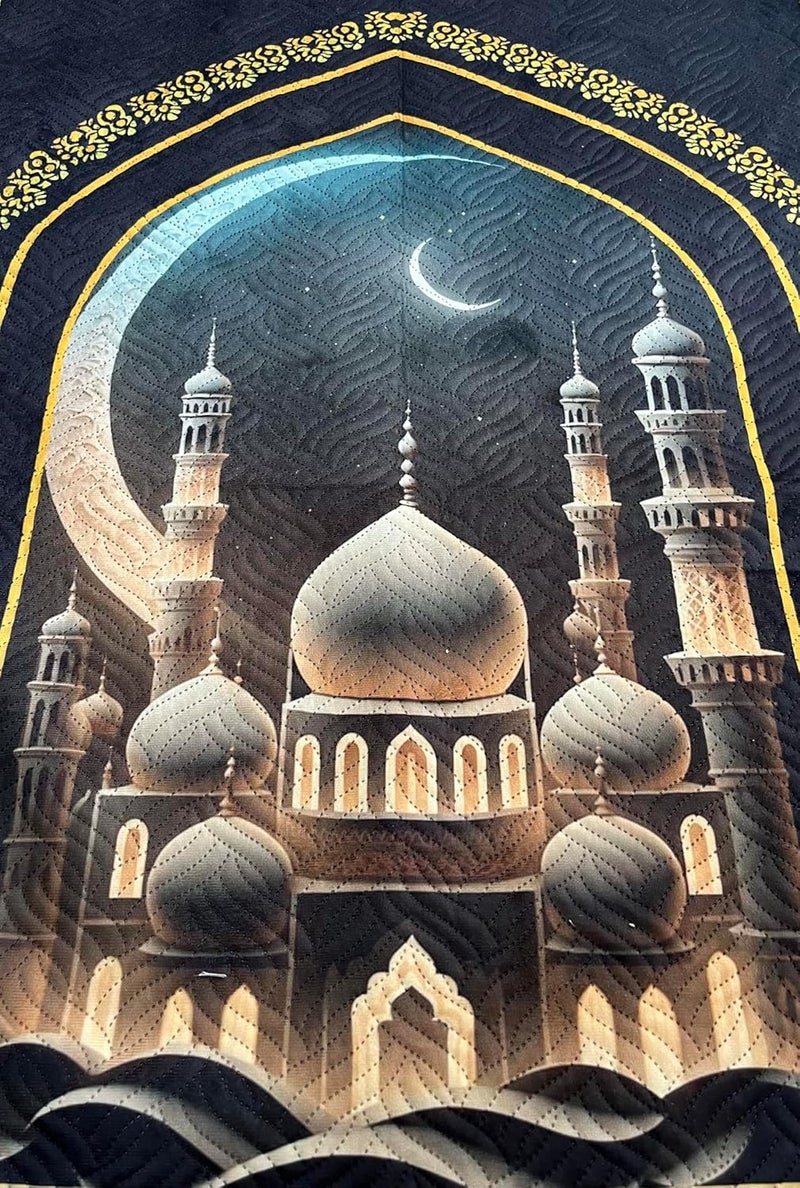 Deesak Premium Velvet AasanPrayerMeditation Mat Janamaz for Namaz Muslim48x30 InchPrinted DigitalMulti5 - Image 3