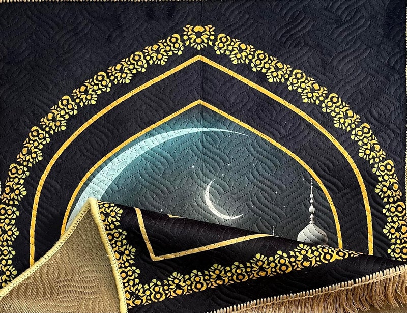 Deesak Premium Velvet AasanPrayerMeditation Mat Janamaz for Namaz Muslim48x30 InchPrinted DigitalMulti5 - Image 5