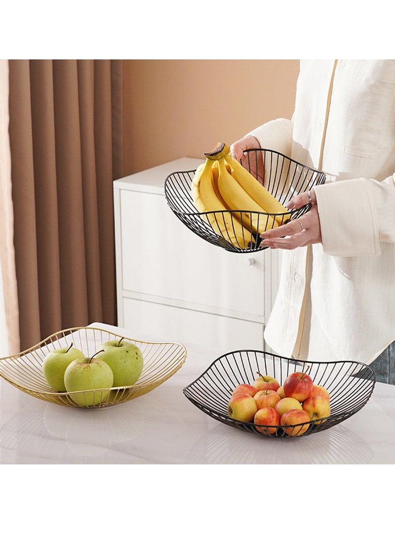 Suntown وعاء فواكه أسود حديث مسطح، حامل فواكه للتخزين، أوعية فواكه سلكية بسيطة لمطبخ، ديكور منزلي، سطح الطاولة، قطعة مركزية للطاولة، 1 عبوة سوداء - Image 3