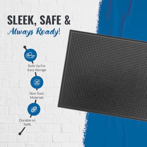 ProTensils Rubber Bar Mats for Countertop by ProTensils - 18" x 12" Black Bar Mats for Bartending, Bar Service Mat, Home Bar, Coffee Bar Mat Spill Matt (2 Pieces) - Image 5
