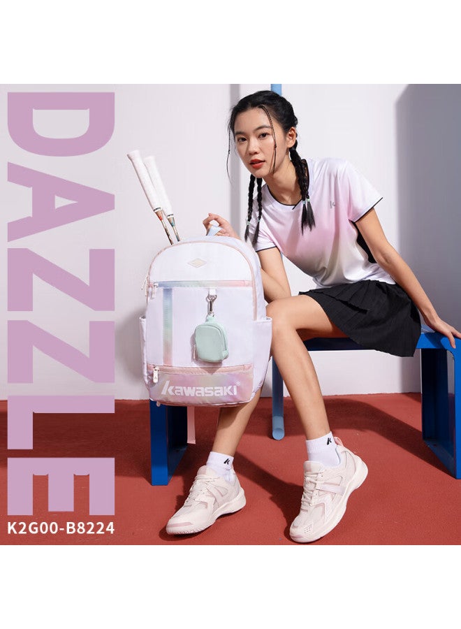 Kawasaki Badminton Double Shoulder Bag Sports Backpack Casual Training Bag B8224 Twilight Purple - Image 2