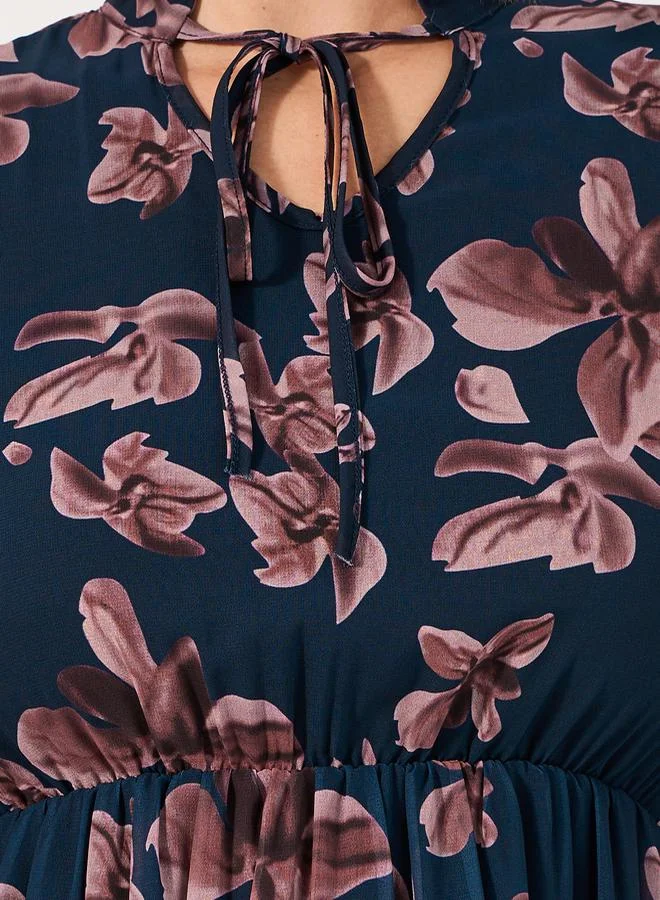 Styli Floral Chiffon Dress