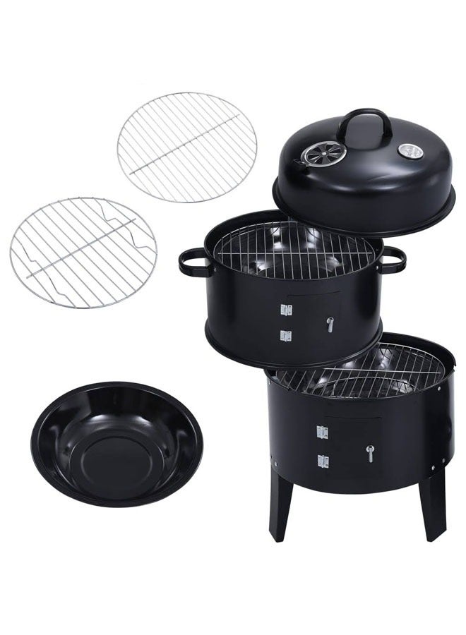 Cady One 3 in 1 cylinder shaped grill with thermometer - Image 2