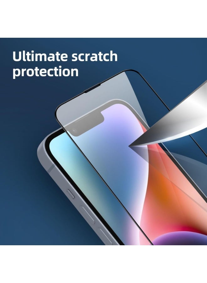 واقي شاشة من الزجاج المقسى لهواتف iPhone 14 / iPhone 13/13 Pro / iPhone 17e / iPhone 16e؛ يتميز بصلابة 9H ومقاومة للخدش، ومتوافق مع استخدام الأغطية الواقية (Case-Friendly). - Image 5