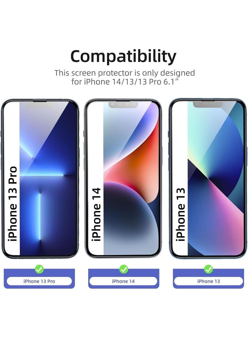 واقي شاشة من الزجاج المقسى لهواتف iPhone 14 / iPhone 13/13 Pro / iPhone 17e / iPhone 16e؛ يتميز بصلابة 9H ومقاومة للخدش، ومتوافق مع استخدام الأغطية الواقية (Case-Friendly). - Image 2