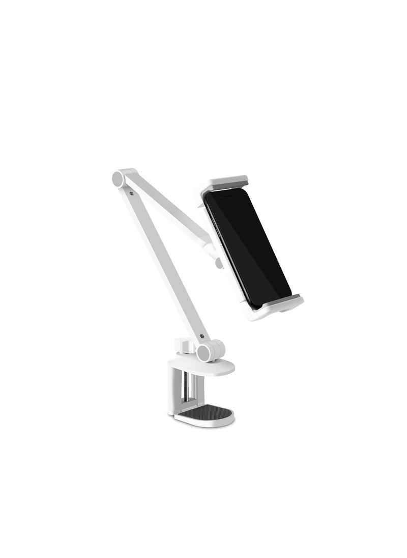 upergo UPERGO AP-7LC Aluminum Alloy Long Arm Height Adjustable Phone And Tablet Stand/Holder For upto 13" iPad And Tablet - White  - Image 4