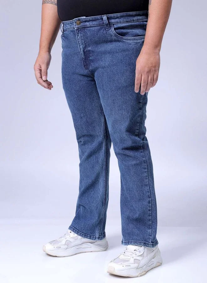 HARDSODA Men Plus Size Bootcut Solid Mid-Rise Stretchable Jeans
