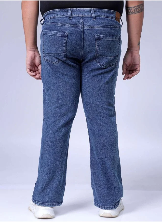 HARDSODA Men Plus Size Bootcut Solid Mid-Rise Stretchable Jeans
