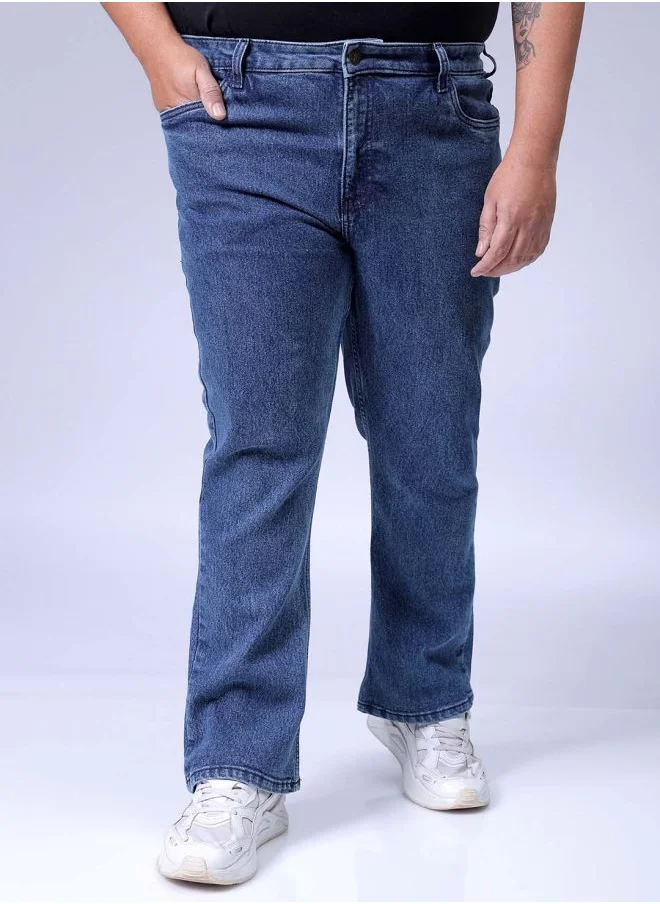 HARDSODA Men Plus Size Bootcut Solid Mid-Rise Stretchable Jeans