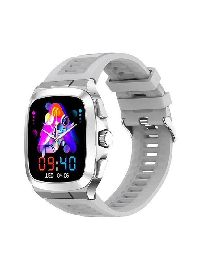 آي كروز ساعة برونتو نوتيكا الذكية بشاشة HD مقاس 1.76 بوصة، مكالمات بلوتوث، مساعد صوتي، مراقبة معدل ضربات القلب والنوم، أوضاع رياضية متعددة، مقاومة للماء بمعيار IP67 - Image 1