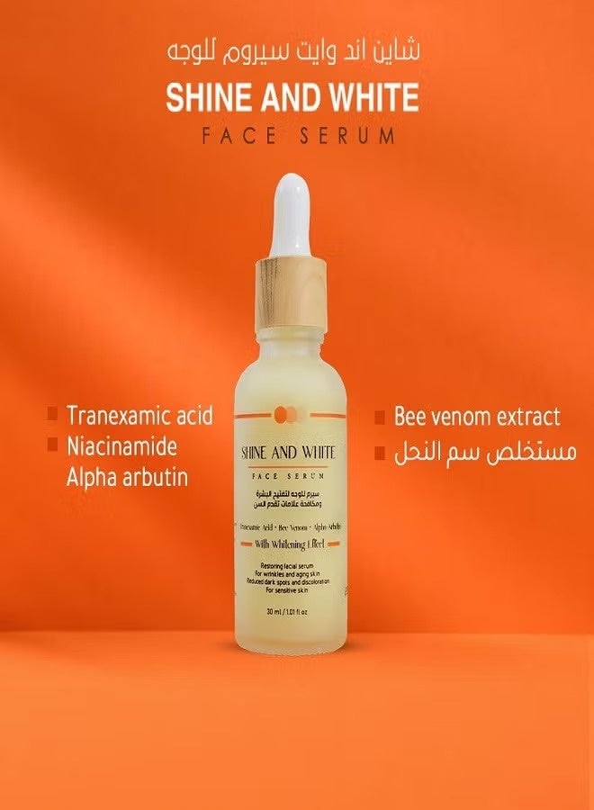 So Sandy SHINE AND WHITE FACE SERUM Tranexamic Acid - Bee Venom With Whitening Effect 30ml - Image 3