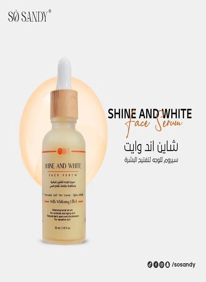 So Sandy SHINE AND WHITE FACE SERUM Tranexamic Acid - Bee Venom With Whitening Effect 30ml - Image 2