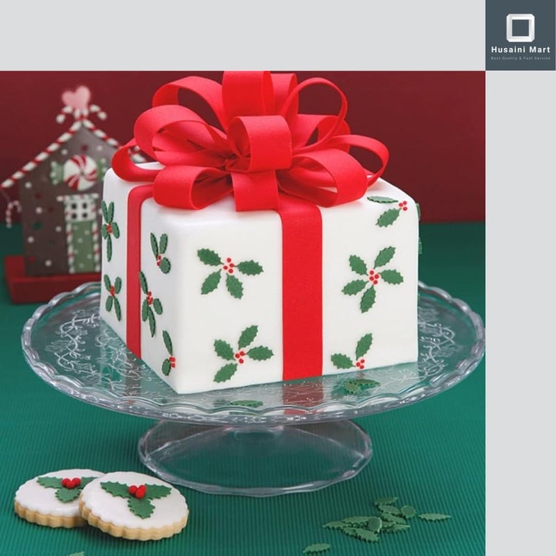 Husaini Mart HUSAINI MART 6 Pieces Holly Leaf Cookie Cutters Plunger Set 3D Christmas Biscuit Fondant Cutter for BakingCake Decorations  - Image 3