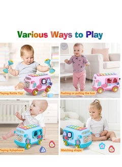 Generic Baby Toys 12 18 Months Baby Musical Toys Toy Bus Includes Xylophone, Shape Sorter, Pull Along Toys for 1 Year Old Boys Early Educational Baby Toys 18 Months Best Gift for Boys Girls  - Image 2