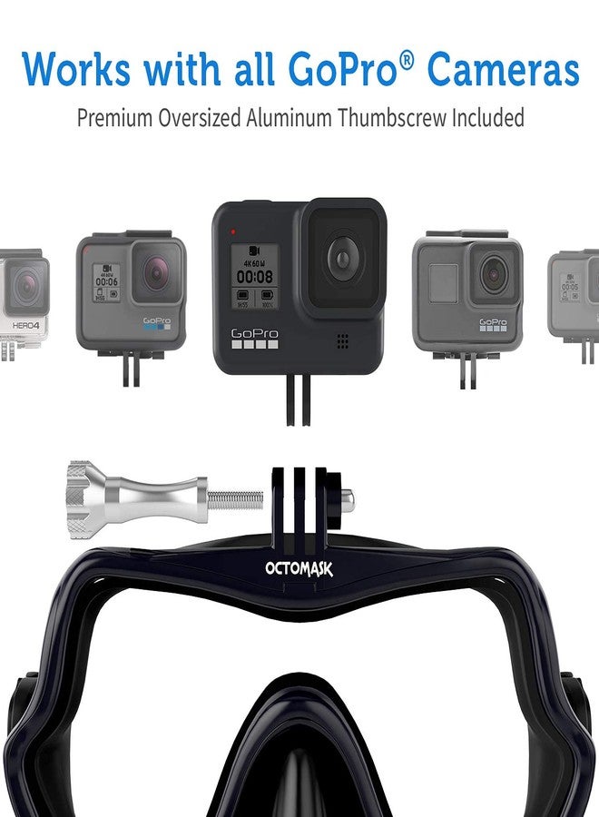 أوكتو ماسك قناع Octomask للجنسين بدون إطار لكاميرات GoPro، مناسب للغوص والغطس، متوافق مع كاميرات Hero2/Hero3/Hero3+ وHero4، أسود، مقاس واحد - Image 2