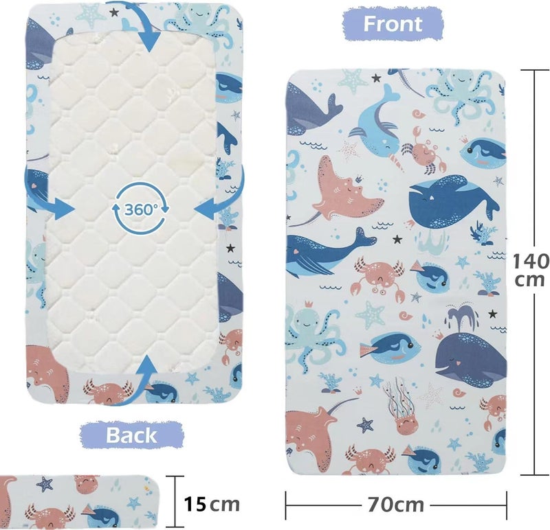 Niceye Cot Bed Fitted Sheets 140 x 70 Cotton Jersey | Hypoallergenic Toddler Bed Sheet Fully Elasticated Skirt Breathable Easy Care | Junior Bed sheets - Image 2