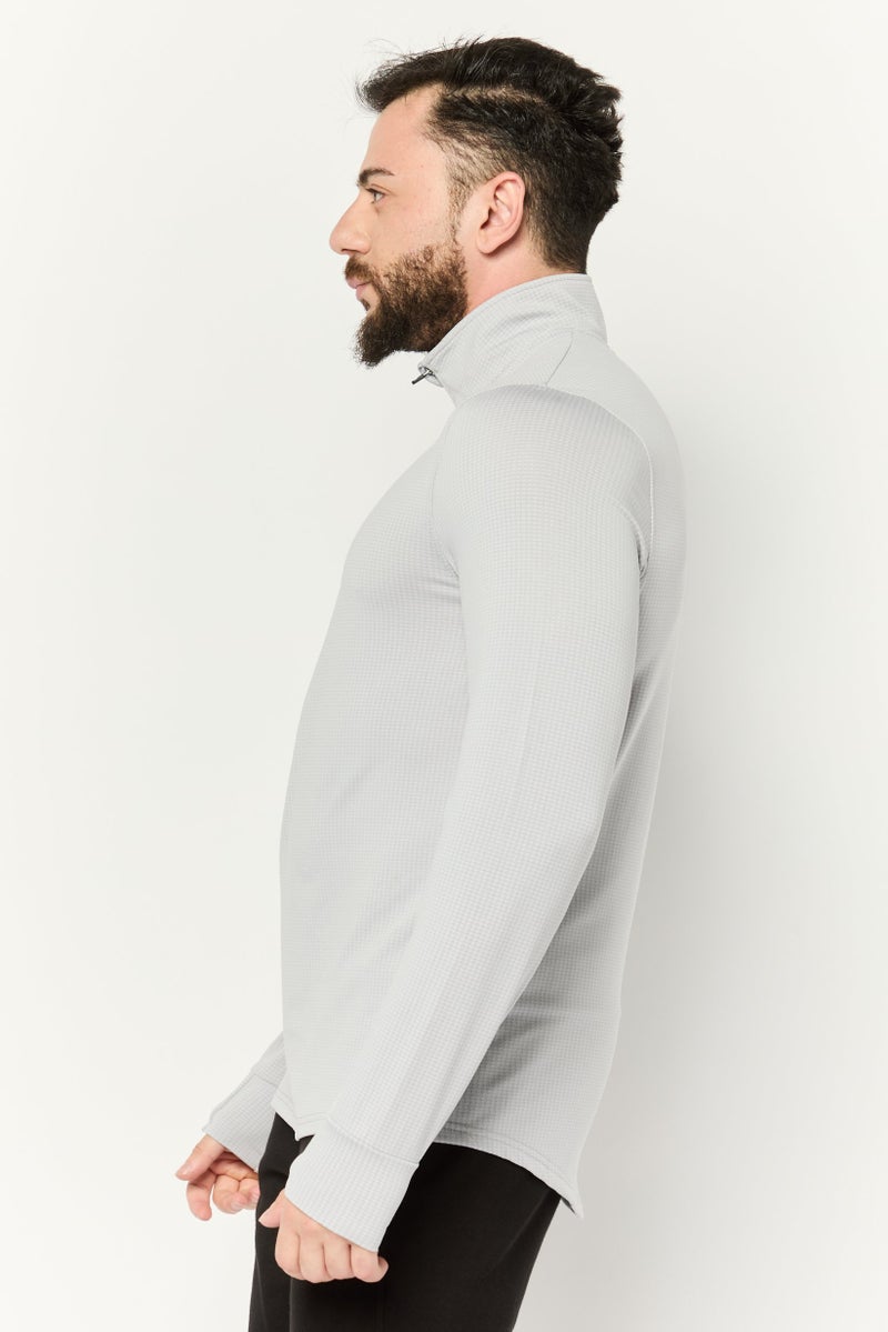 MOTION Men Sportswear Fit Half Zip Training Sweatshirts, Light Grey - Image 4