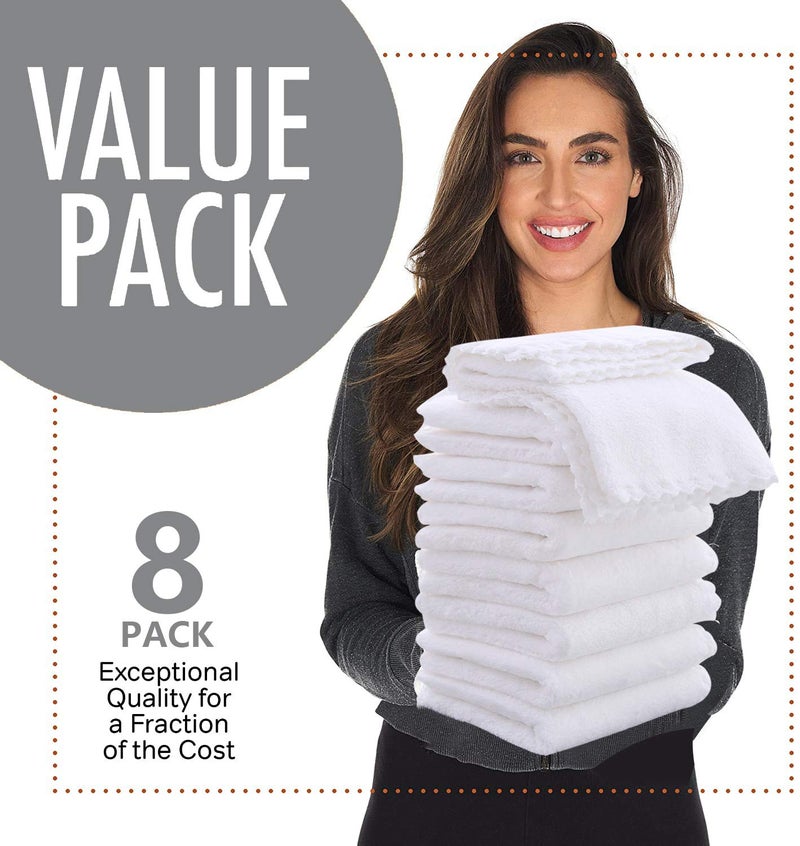 Spotted Play 8 Pack Large Burp Cloths for Baby - 20 by 10 Ultra Absorbent Burping Cloth, Washcloths, Newborn Towel - Milk Spit Up Rags Burp Clothes for Unisex, Boy, Girl (White) - Image 4
