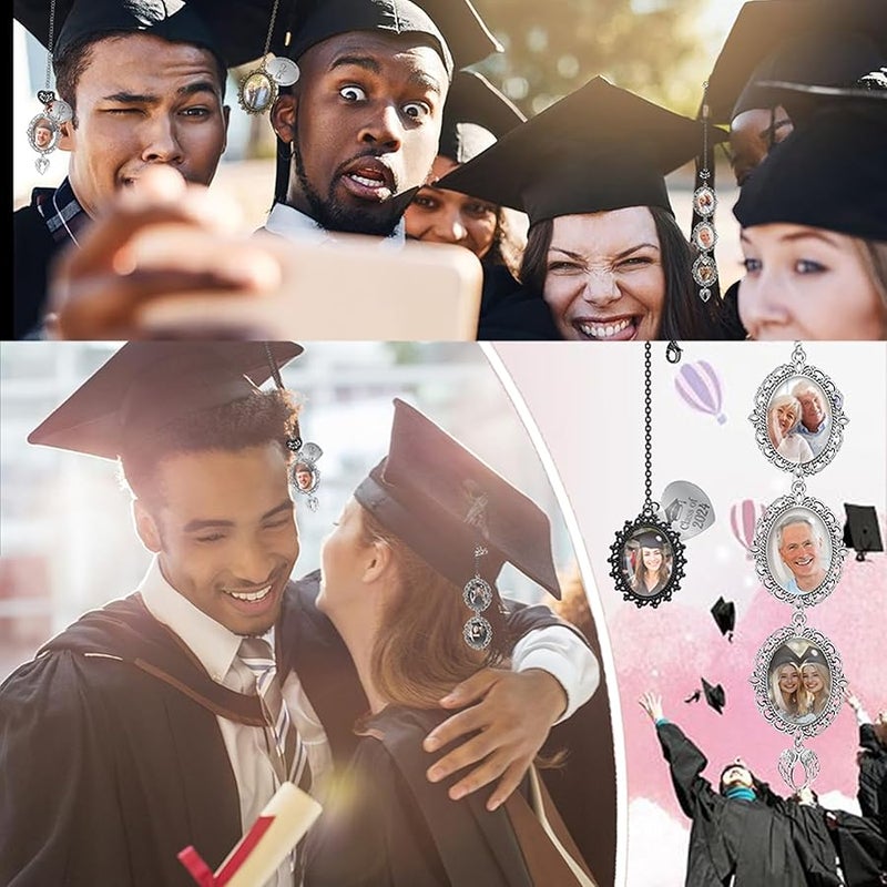 Custom Graduation Tassel Photo Charm with Angel Wings, Personalized Memorial Tassel Chain for Graduation Cap Customized 2026 Graduate Ceremony Gift for Him Her - Image 4