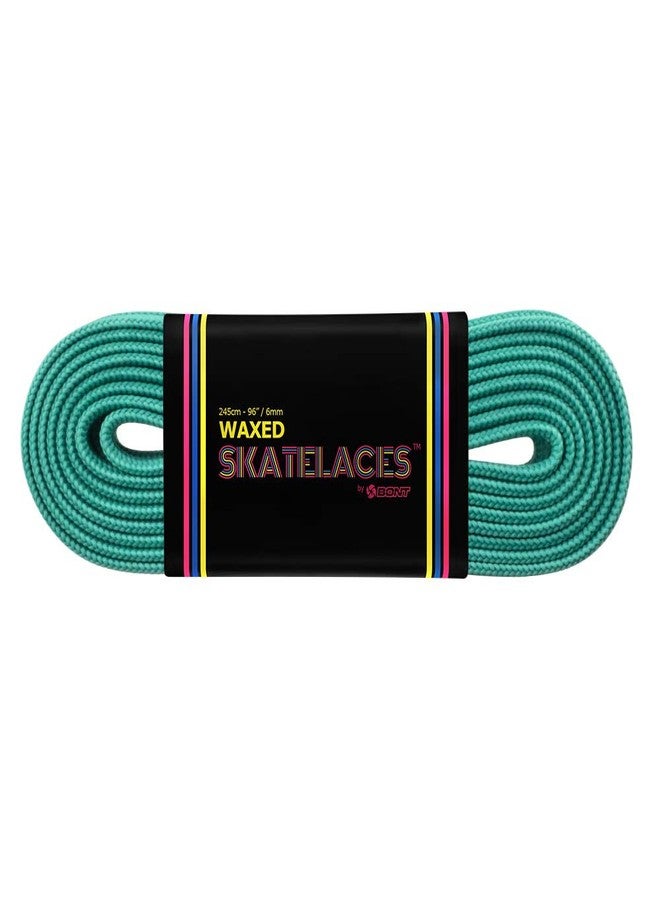Bont Skates Waxed Laces - 6mm & 8mm - 47" 71" 79" 96" 108" - Hockey Roller Ice Figure Roller Derby Skating Laces - Roller Derby Skate Lace - Misty Teal (6mm Wide / 79 inch / 200cm) - Image 3