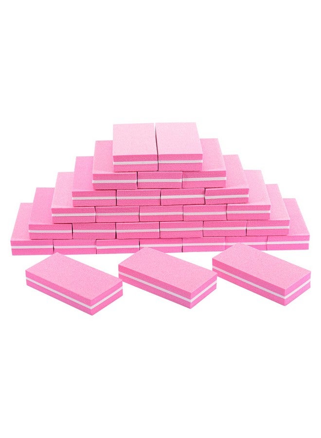 Diesisa Buffer Block Nail File 100180 Grit Sponge Nail Buffers For Acrylic Nails Mini Buffing Block Double Sided For Manicure Tools 30 Count Pink - Image 1