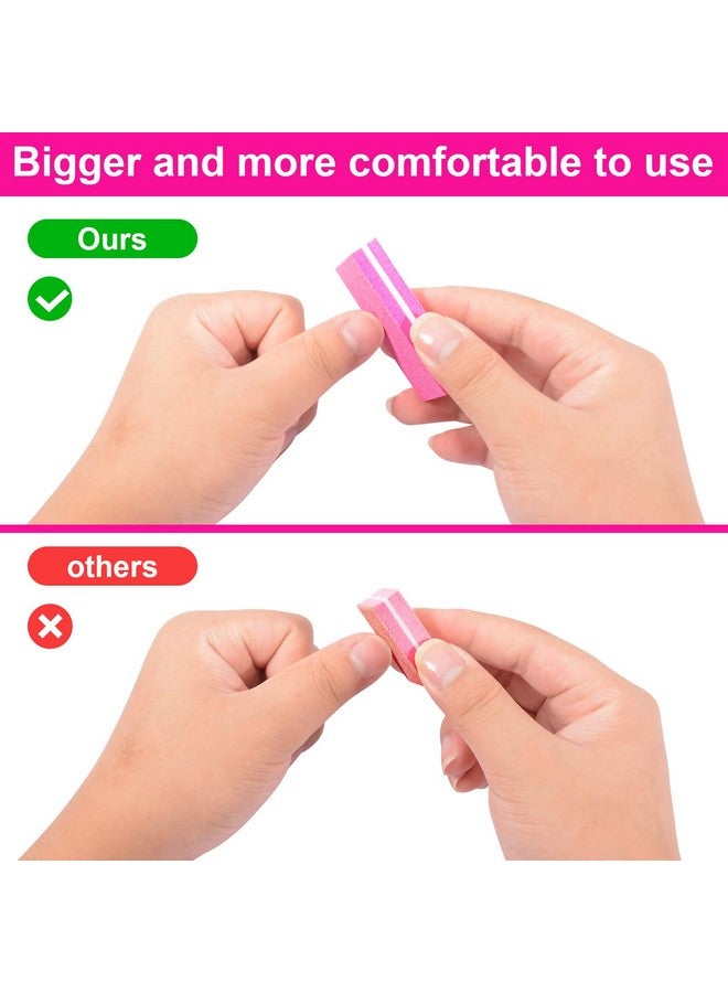 Diesisa Buffer Block Nail File 100180 Grit Sponge Nail Buffers For Acrylic Nails Mini Buffing Block Double Sided For Manicure Tools 30 Count Pink - Image 4