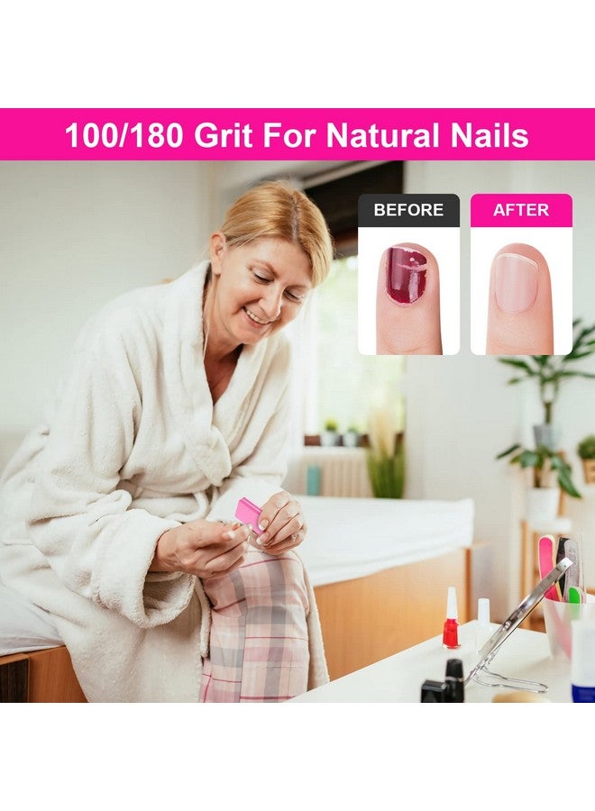 Diesisa Buffer Block Nail File 100180 Grit Sponge Nail Buffers For Acrylic Nails Mini Buffing Block Double Sided For Manicure Tools 30 Count Pink - Image 3