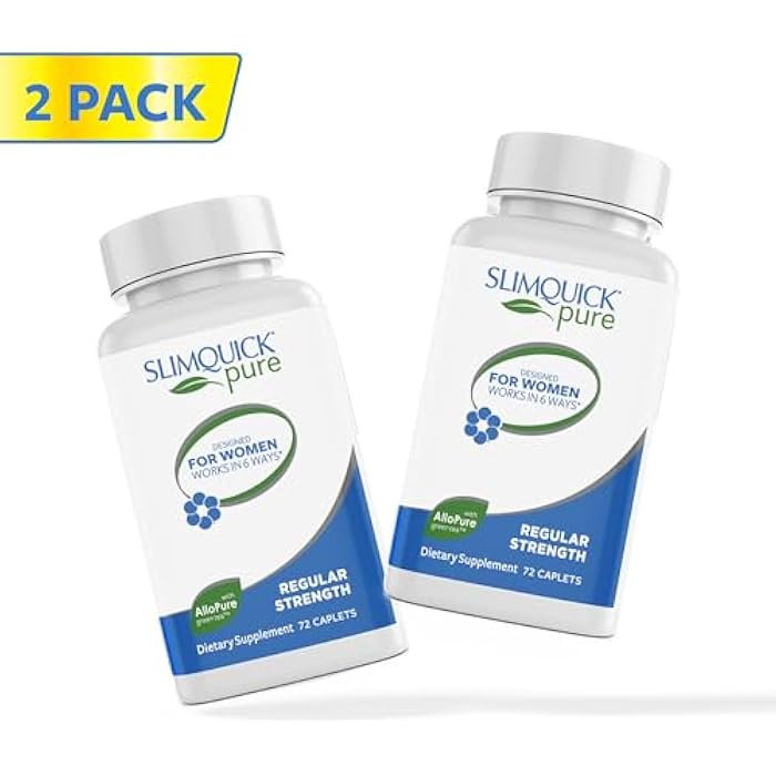 Slimquick Pure 3x Regular Strength Pills for Women to Help Achieve Weight Goals, Helps Metabolism, Lose Excess Water, Keeps Full for Longer with AlloPure Green Tea, Caffine, Caste Tree - 2x72 Capsules - Image 4