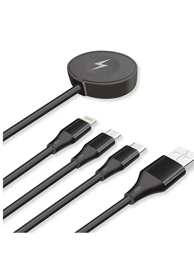 Go-Des 4 In 1 Wireless Smart Watch Charger And Multiple USB Fast Charging Cable For Multi-Purpose - Image 2