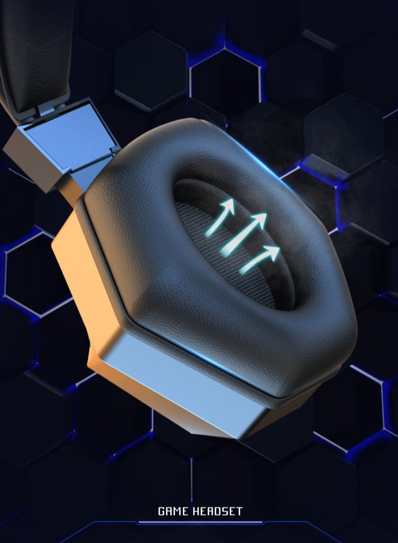 general Black and Blue Wired Esports Headset with Breathing Light - Private Model Gaming Headset for PC and Mobile Phone - Image 4