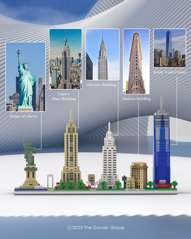 dOvOb Architecture New York Skyline Micro Mini Blocks Building Set  3048 Pieces Bricks 3D Puzzle Collection Model Kit as Gift for Adults or Kids - Image 4