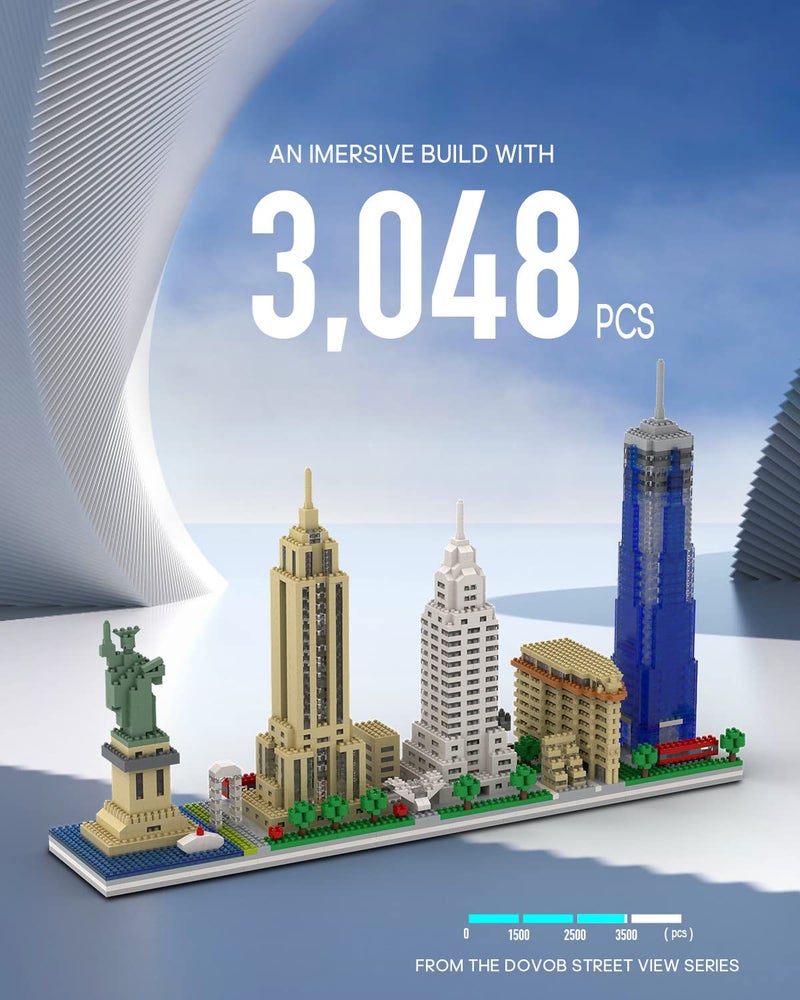 dOvOb Architecture New York Skyline Micro Mini Blocks Building Set  3048 Pieces Bricks 3D Puzzle Collection Model Kit as Gift for Adults or Kids - Image 3