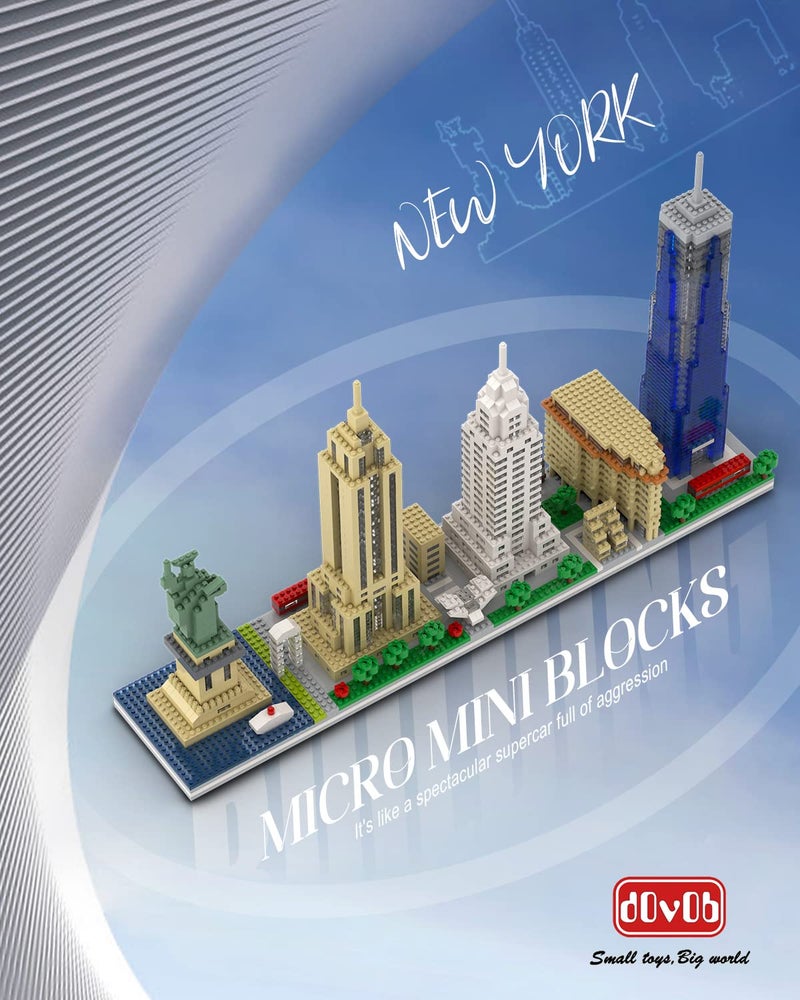 dOvOb Architecture New York Skyline Micro Mini Blocks Building Set  3048 Pieces Bricks 3D Puzzle Collection Model Kit as Gift for Adults or Kids - Image 5
