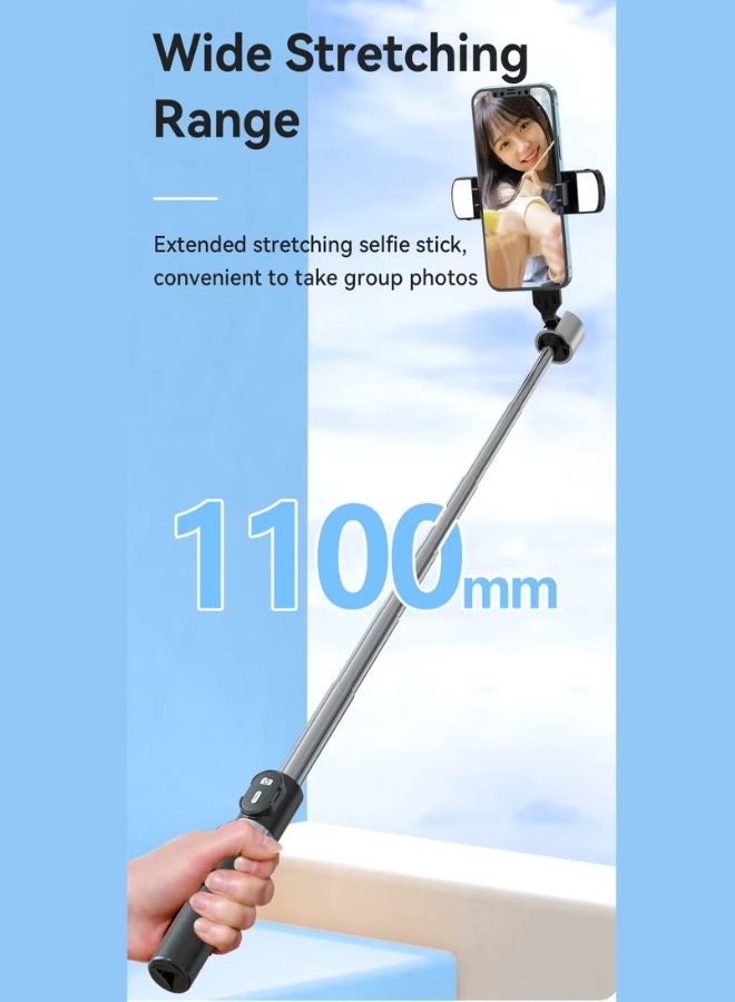 Usams Mini Wireless Bluetooth Selfie Stick with Tripod and Extendable Selfie Sticks Bluetooth Remote Controller for iPhone and Android Phones – Take Stunning Selfies and Group Shots with This Portable and Lightweight Selfie Stick, 270° Adjustable, 110 cm Max Length, ABS + Stainless Steel, Fits 4.7–7″ Phones - Image 5