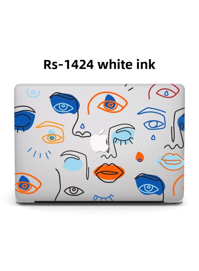 For Macbook Apple Notebook Protective Case Air13 Case Frosted Painted Marble Computer Protective Case-Color:RS-1424 (White Ink)-Applicable Model:2016-2022pro13（ A1706/1708/2159/2251/2289/2338  - Image 1