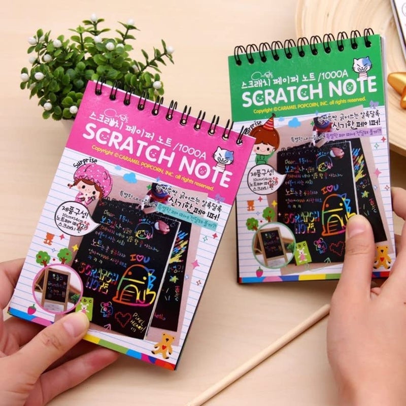 53 Arts 53ARTS A6 Size Paper Sheet Art Book and Craft Paper Rainbow Scratch Book Pack of 2, Watercolor - Image 3