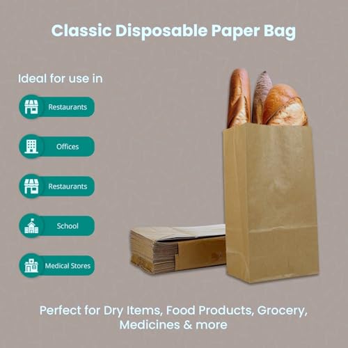 e kysa basics Brown Kraft Paper Carry/Gift/Cloth/Grocery Recycled Eco Friendly Bags with handles | Pack of 15 Bags - Image 5
