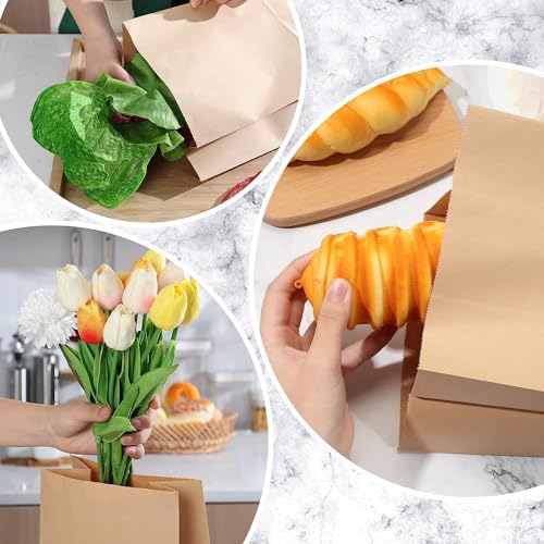 e kysa basics Brown Kraft Paper Carry/Gift/Cloth/Grocery Recycled Eco Friendly Bags with handles | Pack of 15 Bags - Image 3